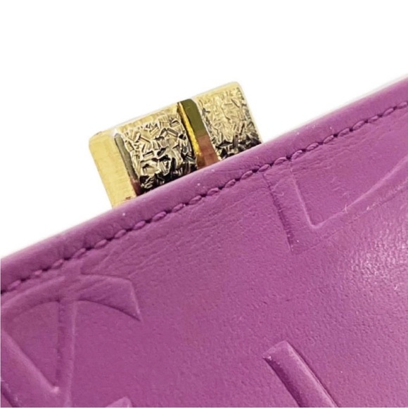 Yves Saint Laurent Purple Embossed Wallet - Picture 3 of 12